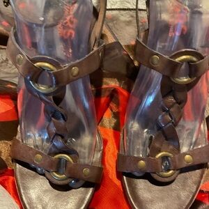 Kors Michael Kors Woven T Strap with Cork platform and heels